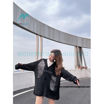 Givenchy - 23FW Ripped Wool Sweater Cardigan