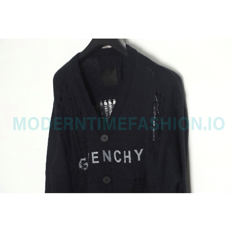 Givenchy - 23FW Ripped Wool Sweater Cardigan