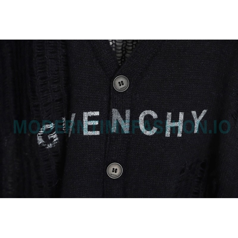 Givenchy - 23FW Ripped Wool Sweater Cardigan