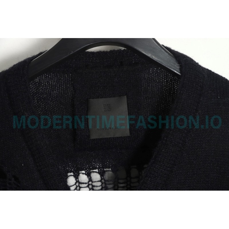 Givenchy - 23FW Ripped Wool Sweater Cardigan