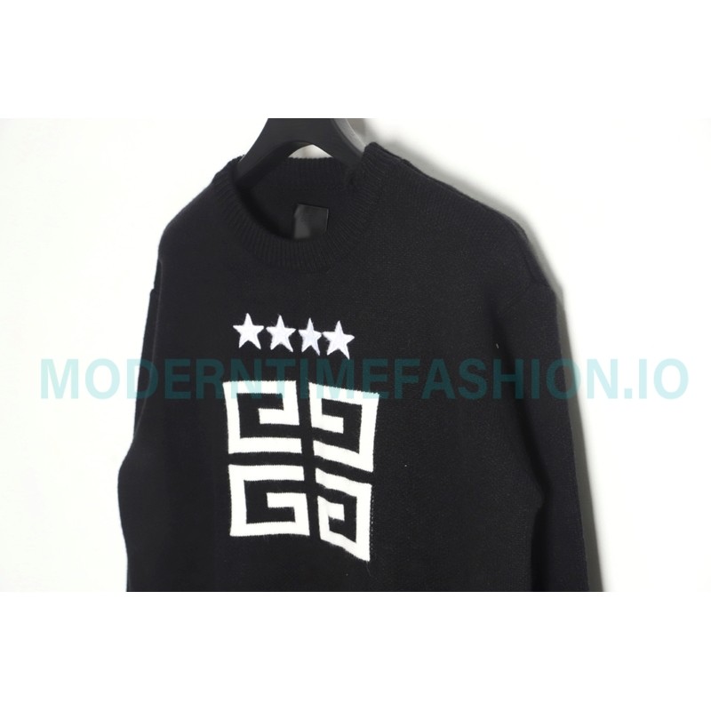 Givenchy - 23FW Four-star Letter Jacquard Crewneck Sweater