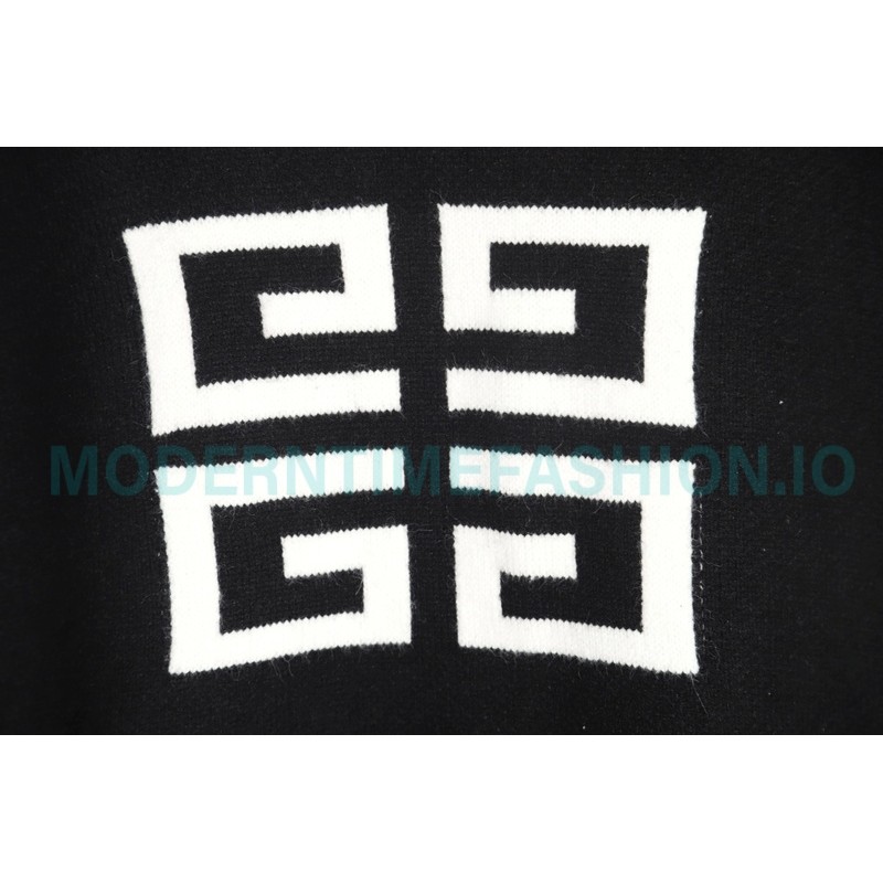 Givenchy - 23FW Four-star Letter Jacquard Crewneck Sweater