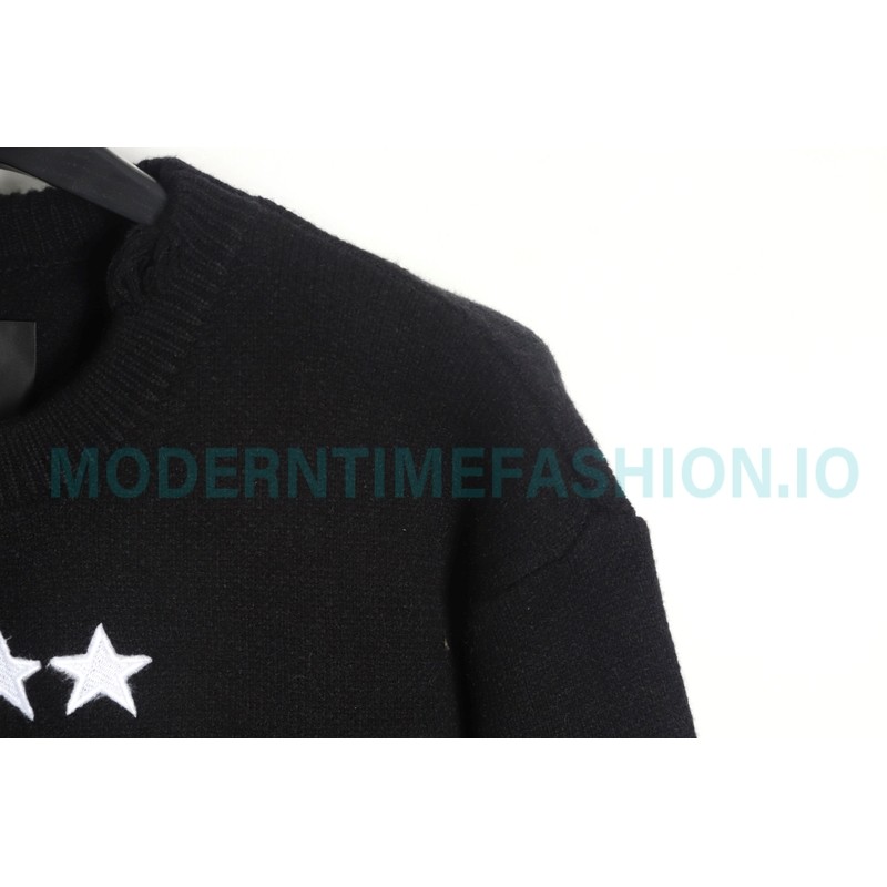 Givenchy - 23FW Four-star Letter Jacquard Crewneck Sweater