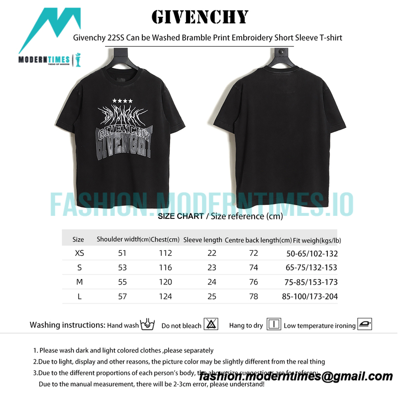 Givenchy - 22SS Washed Bramble Print Embroidery Short Sleeve T-shirt