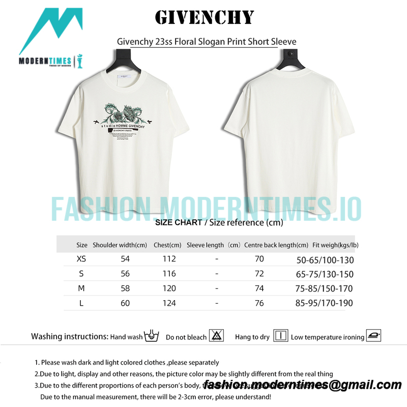 Givenchy - 23ss Floral Slogan Print Short Sleeve