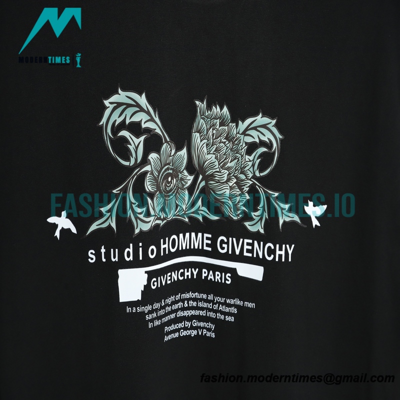 Givenchy - 23ss Floral Slogan Print Short Sleeve