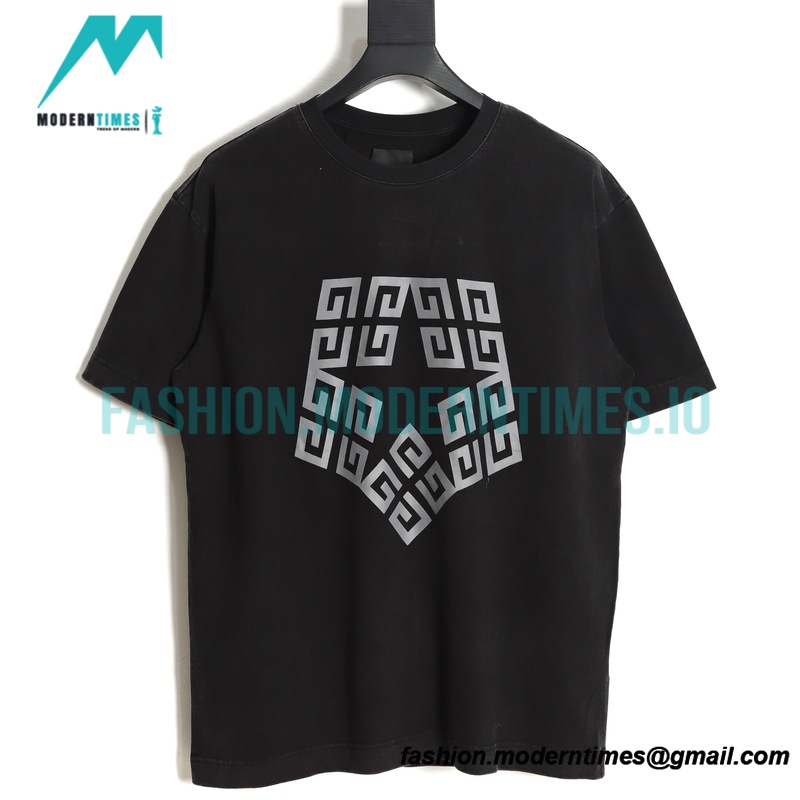 Givenchy - 22SS Washed Star Letter Short Sleeve T-shirt