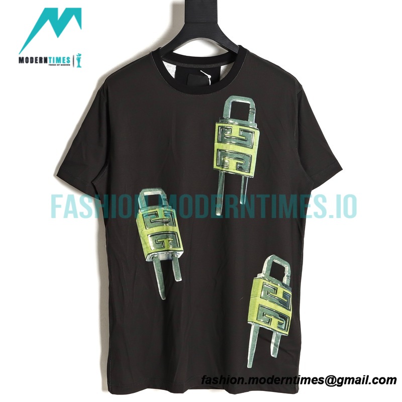 Givenchy - 23SS Printed Short Sleeve T-shirt With Big lock Top