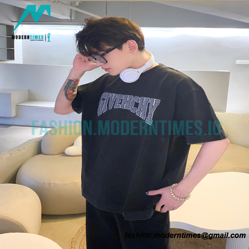 Givenchy - 22SS Wash Towel Letter Short Sleeve T-shirt