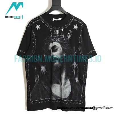 Givenchy - Jesus Print Crewneck Short Sleeve T-shirt