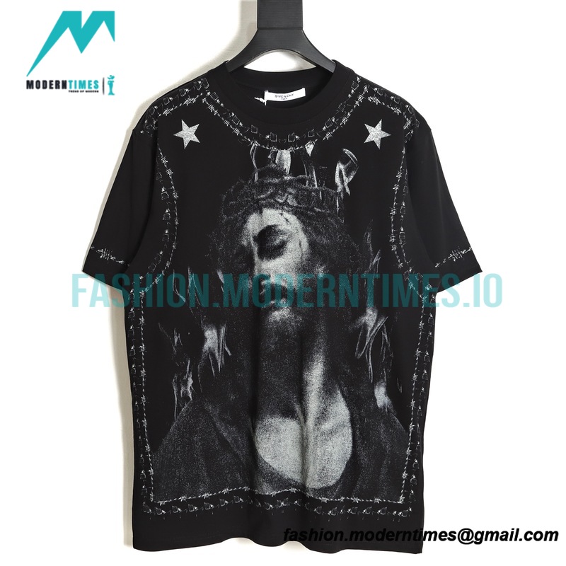 Givenchy - Jesus Print Crewneck Short Sleeve T-shirt