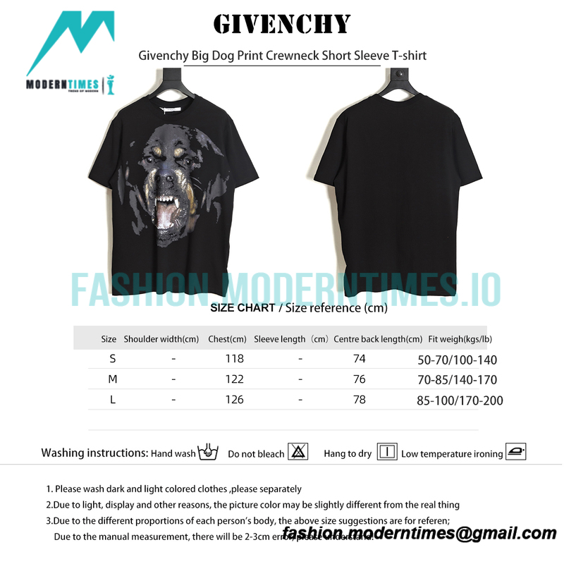 Givenchy - Big Dog Print Crewneck Short Sleeve T-shirt