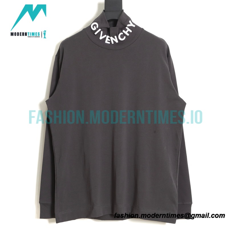 Givenchy - 23SS High Neck Embroidered Long Sleeve T-shirt