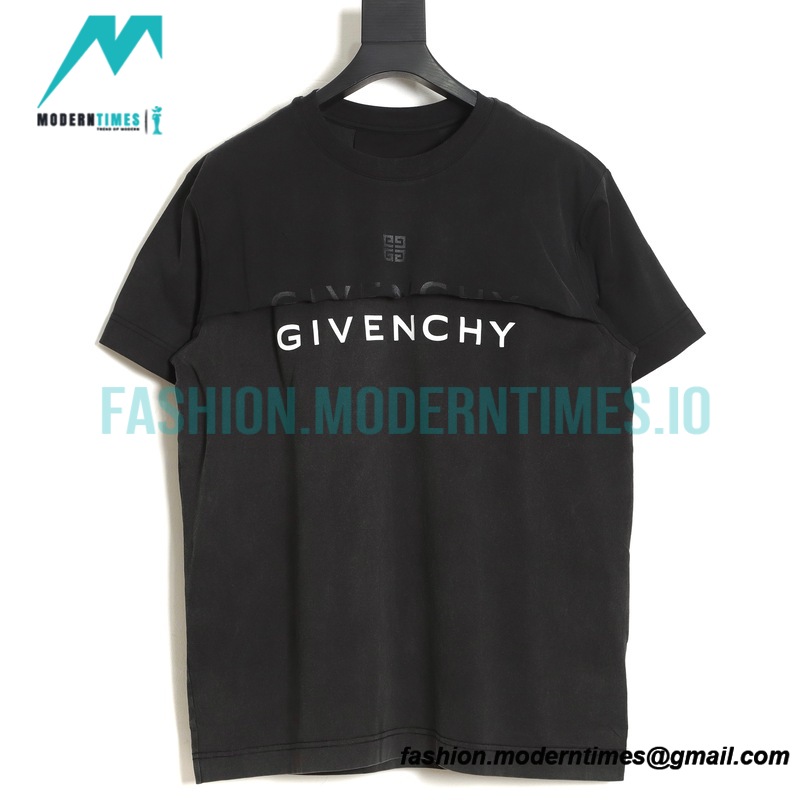 Givenchy - 23SS Fake Two-piece Double Print Short Sleeve T-shirt