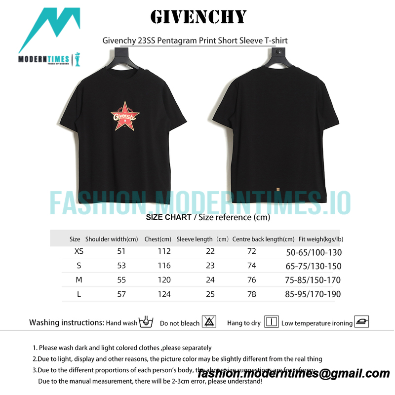 Givenchy - 23SS Pentagram Print Short Sleeve T-shirt