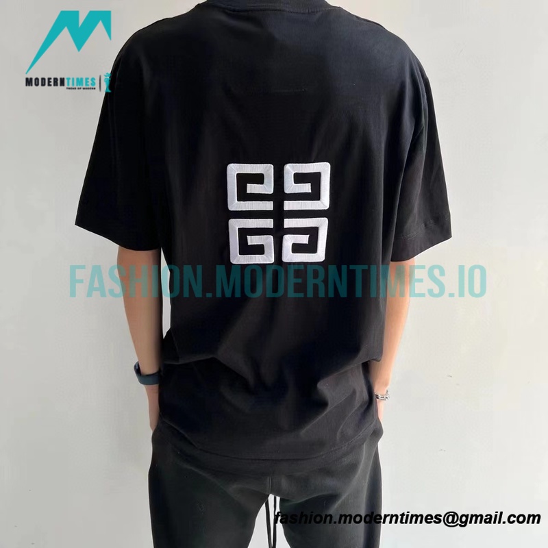 Givenchy - 22SS Four-palace Letter Embroidered Short Sleeve T-shirt