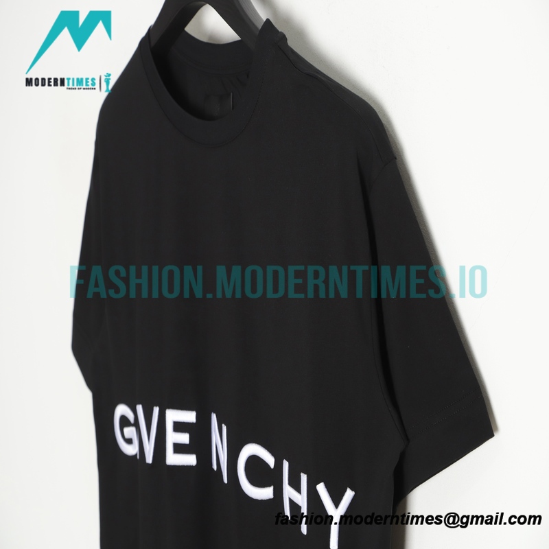 Givenchy - 22SS Four-palace Letter Embroidered Short Sleeve T-shirt