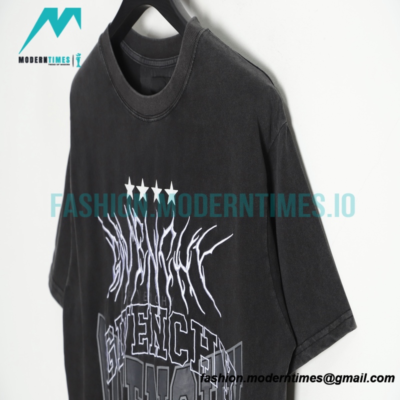 Givenchy - Wash Letter Embroidery Short Sleeve
