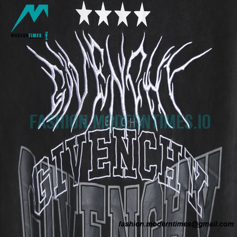 Givenchy - Wash Letter Embroidery Short Sleeve