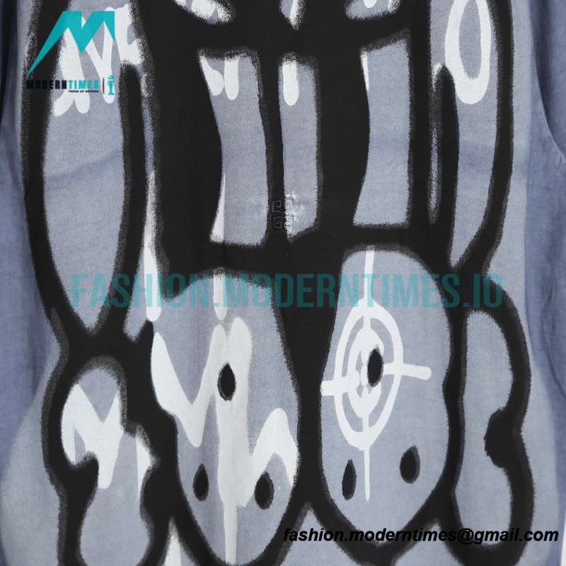  Givenchy - Chito 22SS Washed Graffiti Dog Head Short Sleeve