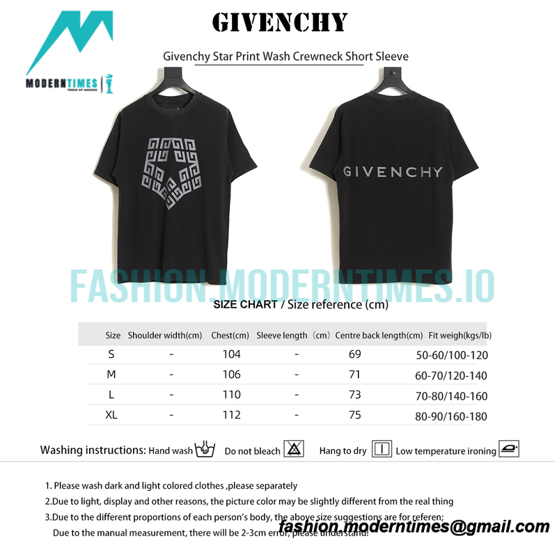 Givenchy - Star Print Wash Crewneck Short Sleeve