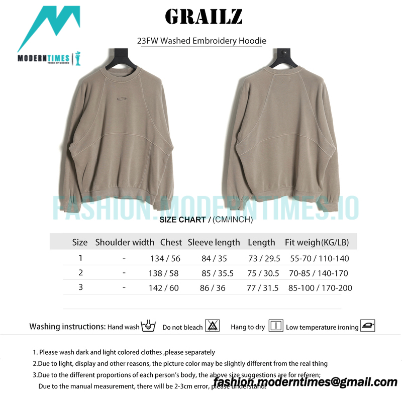 Grailz - 23FW Washed Embroidery Hoodie