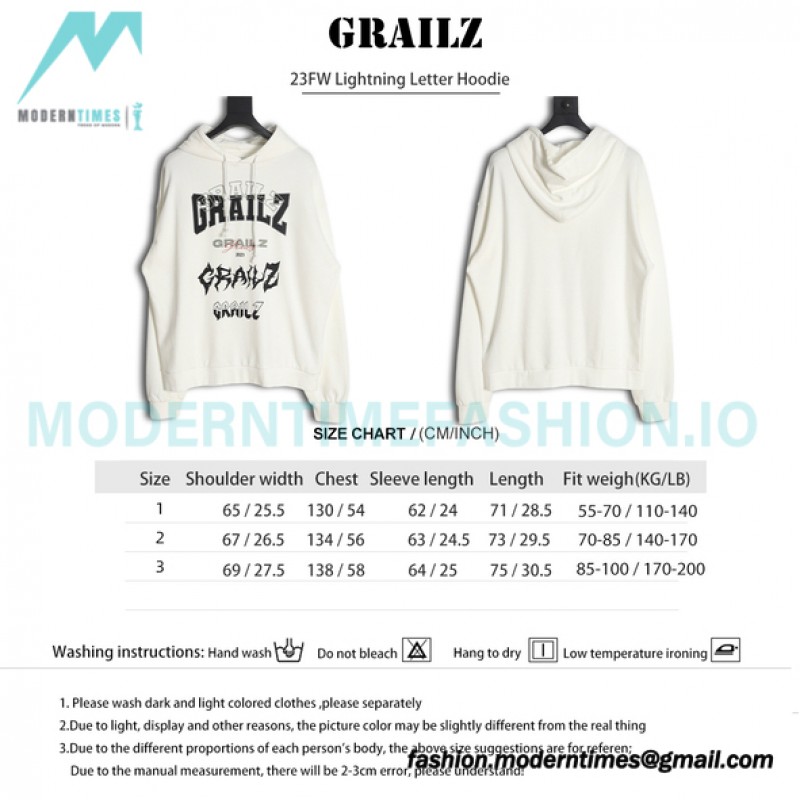 Grailz - 23FW Lightning Letter Hoodie