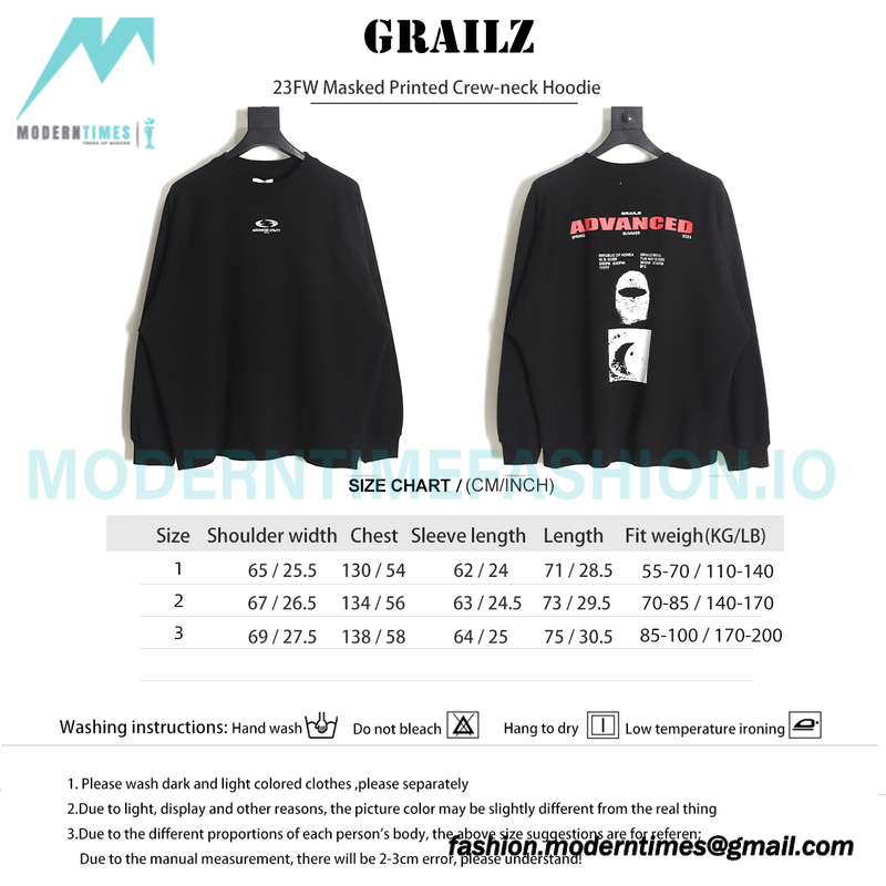 Grailz - 23FW Masked Printed Crew-neck Hoodie