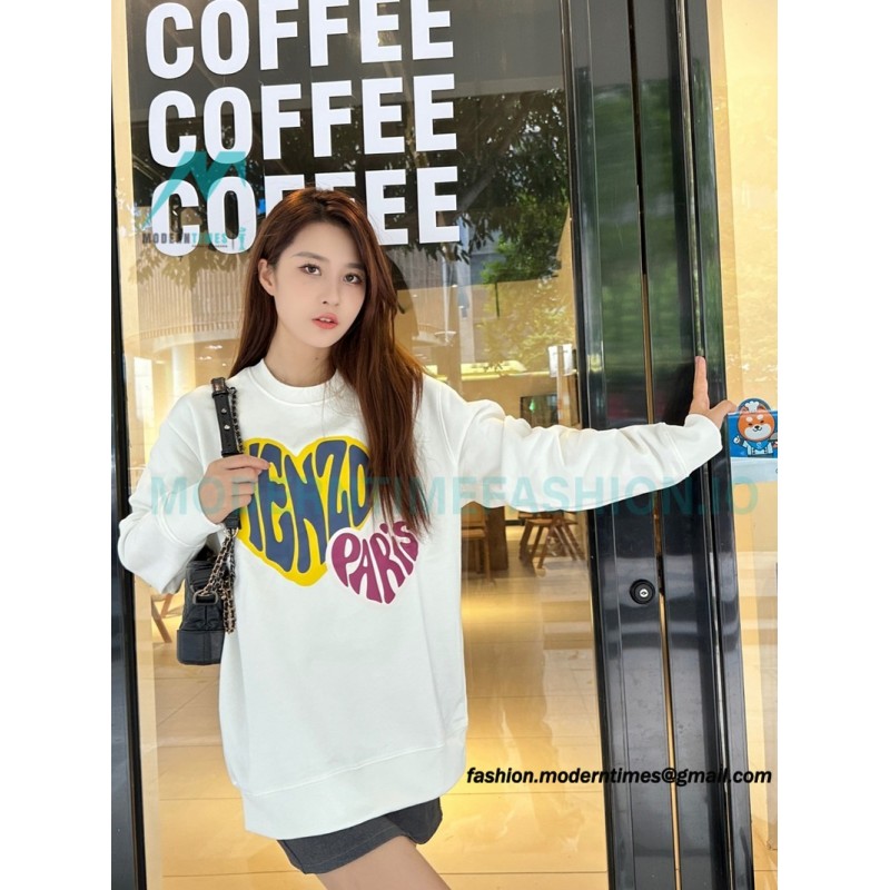 Kenzo - 23FW Small Love Printed Crew-neck Hoodie