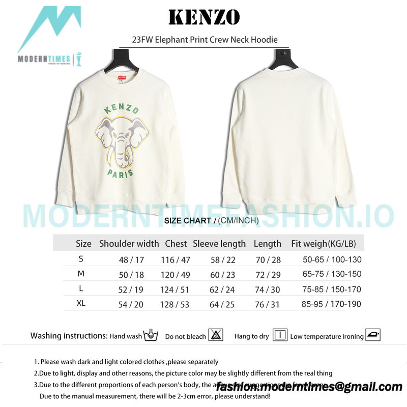 Kenzo - 23FW Elephant Print Crew Neck Hoodie