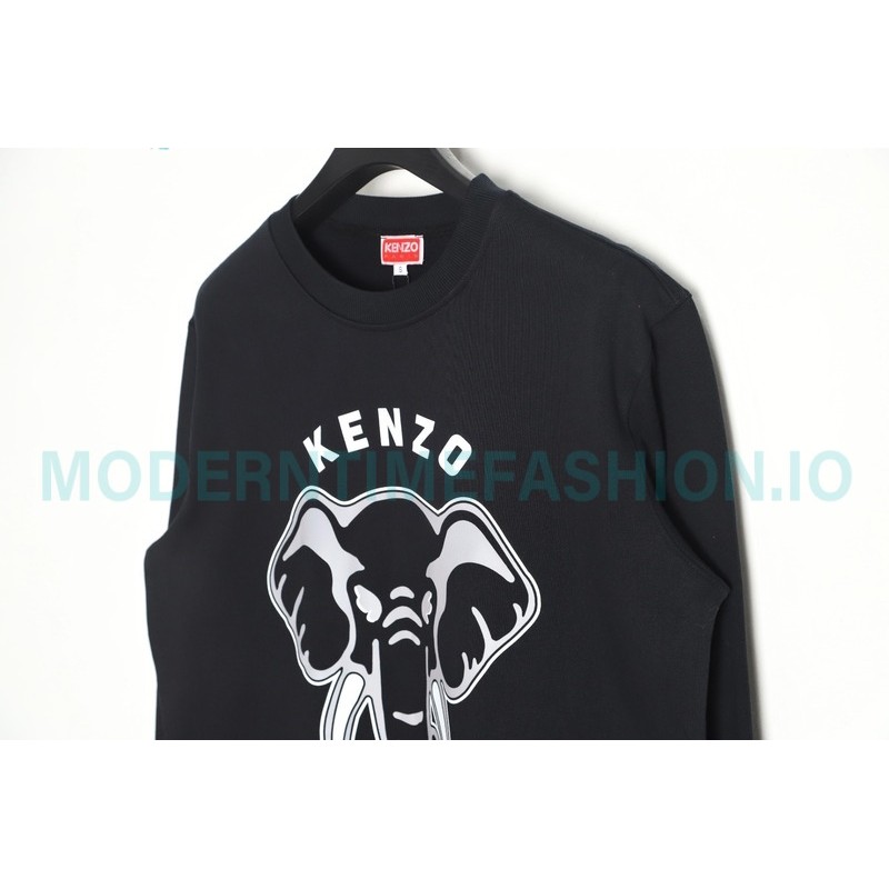 Kenzo - 23FW Elephant Print Crew Neck Hoodie