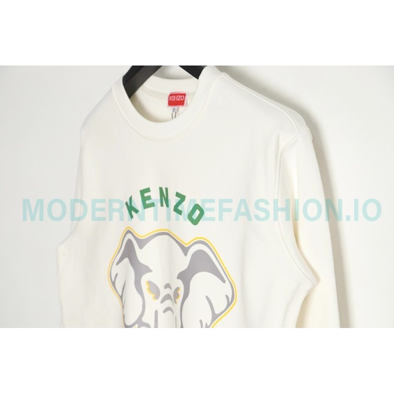 Kenzo - 23FW Elephant Print Crew Neck Hoodie