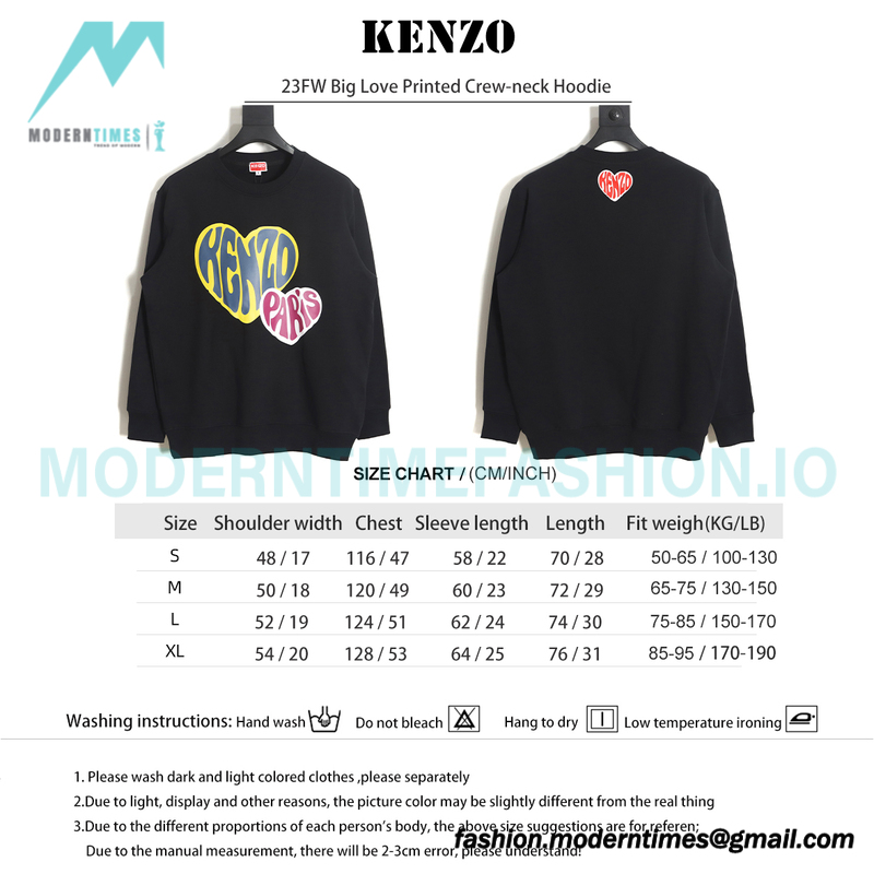 Kenzo - 23FW Big Love Printed Crew-neck Hoodie