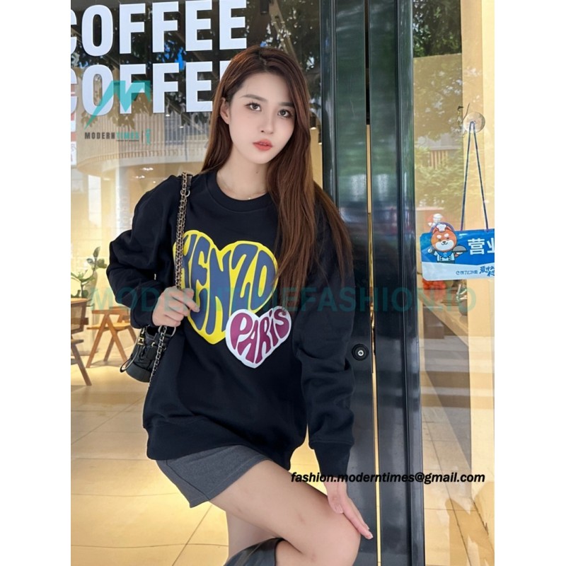 Kenzo - 23FW Big Love Printed Crew-neck Hoodie