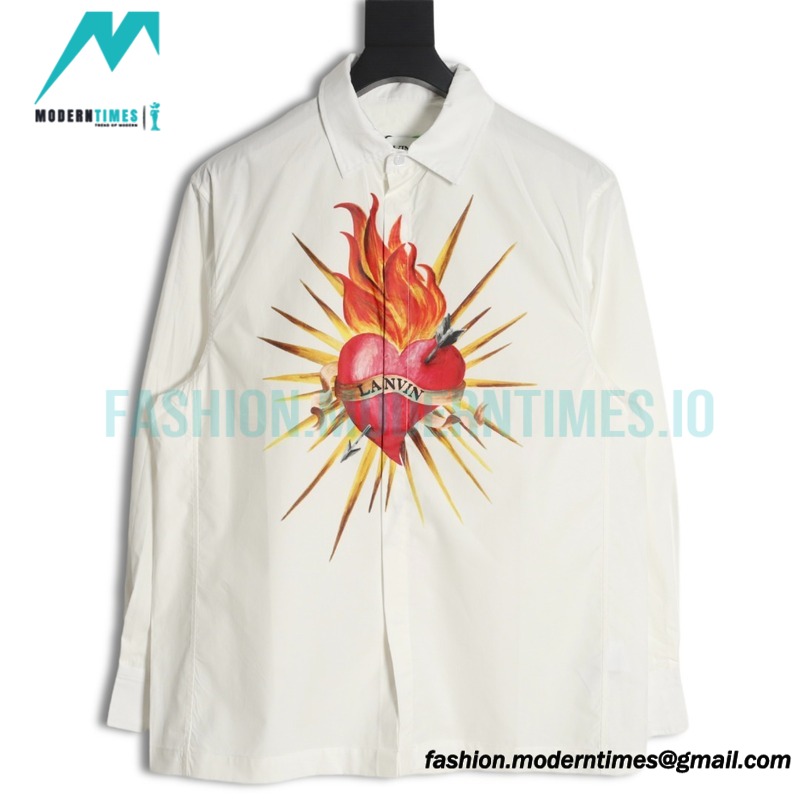 Lanvin - 22FW Flame Love Printed Long-sleeved Shirt