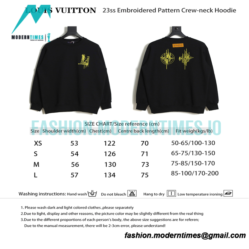 Louis Vuitton - 23ss Embroidered Pattern Crew-neck Hoodie