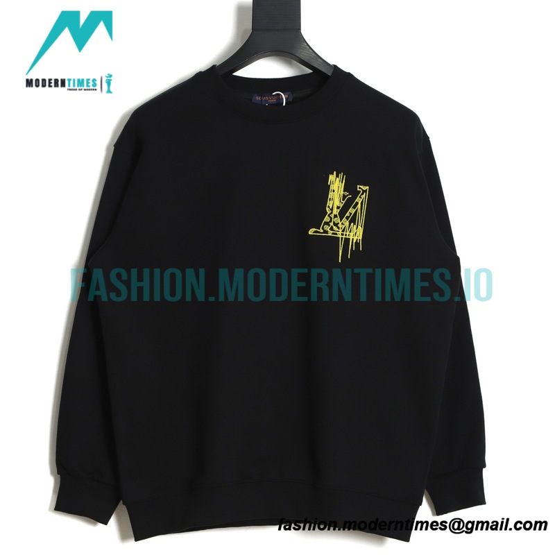 Louis Vuitton - 23ss Embroidered Pattern Crew-neck Hoodie