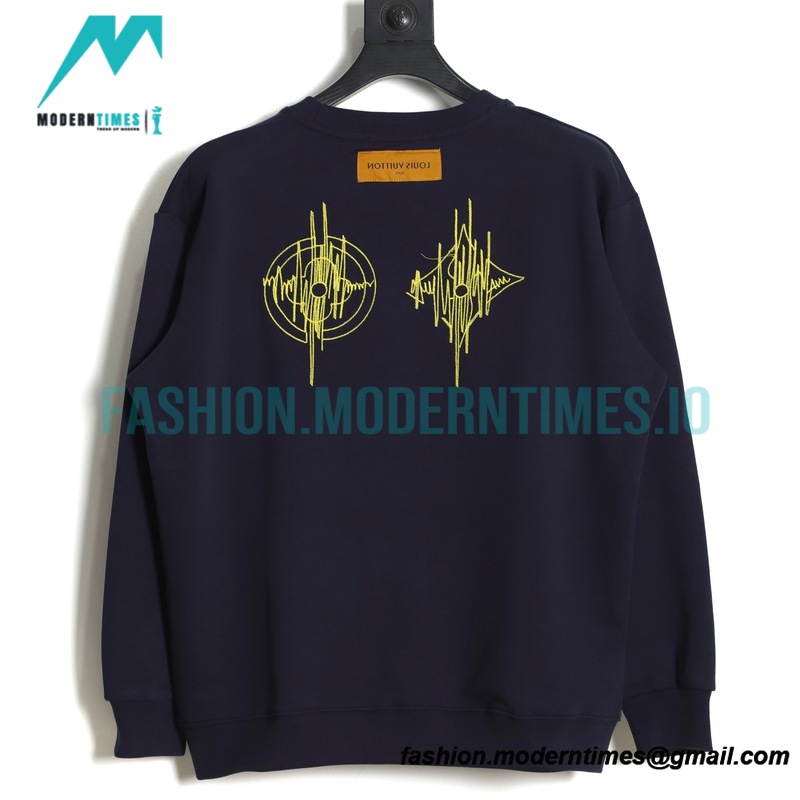 Louis Vuitton - 23ss Embroidered Pattern Crew-neck Hoodie