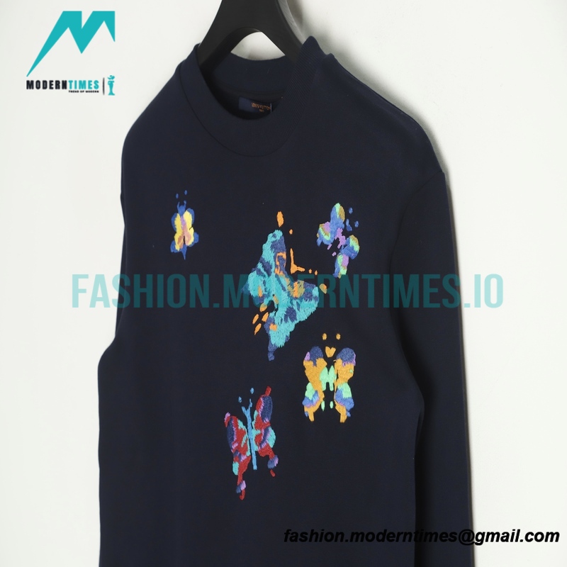 Louis Vuitton - 22FW Butterfly Embroidered Crew Neck Hoodie