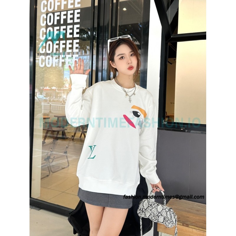Louis Vuitton - 23FW Colorful Eye Print Crewneck Hoodie