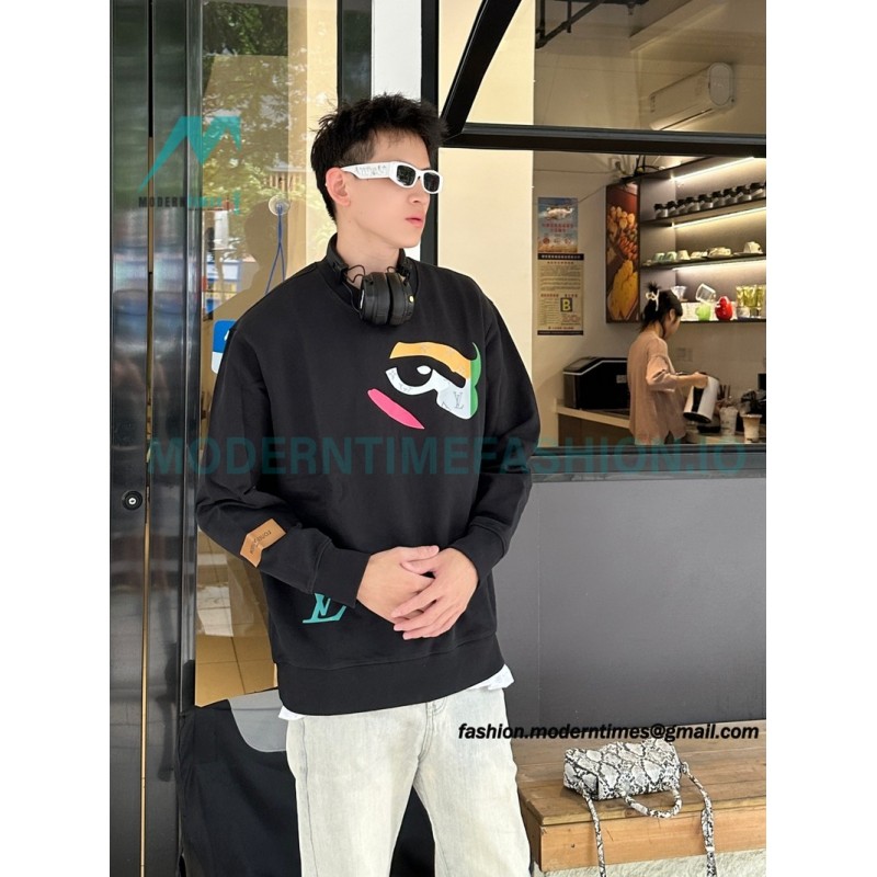 Louis Vuitton - 23FW Colorful Eye Print Crewneck Hoodie