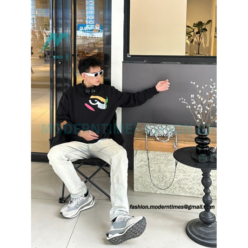 Louis Vuitton - 23FW Colorful Eye Print Crewneck Hoodie