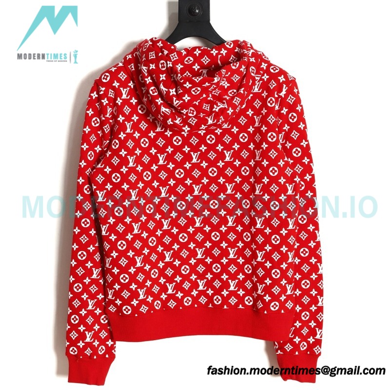 Louis vuitton - Supreme Co-brand Full Print Red Hoodie