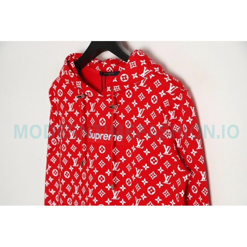 Louis vuitton - Supreme Co-brand Full Print Red Hoodie