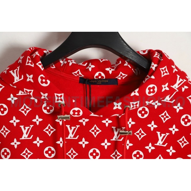 Louis vuitton - Supreme Co-brand Full Print Red Hoodie
