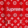 Louis vuitton - Supreme Co-brand Full Print Red Hoodie