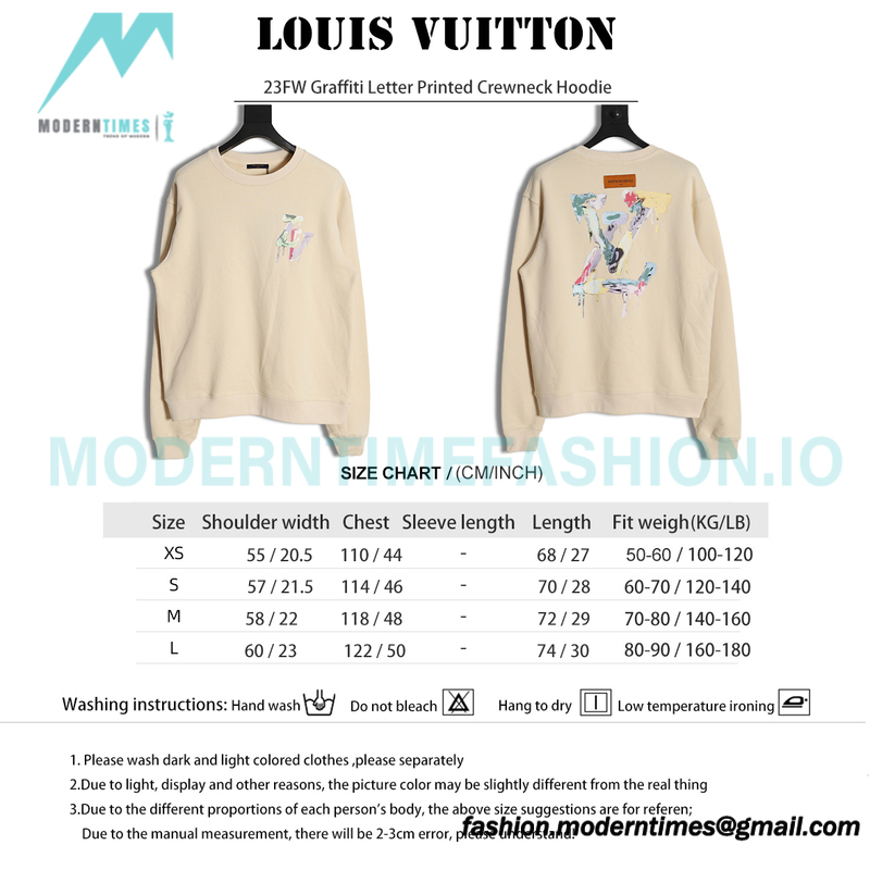 Louis Vuitton - 23FW Graffiti Letter Printed Crewneck Hoodie