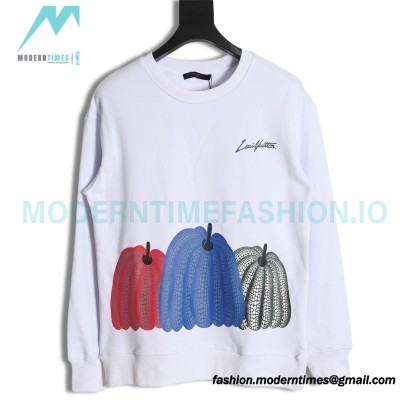 Louis Vuitton - Yayoi Kusama 23ss Pumpkin Print Cotton Crewneck Hoodie