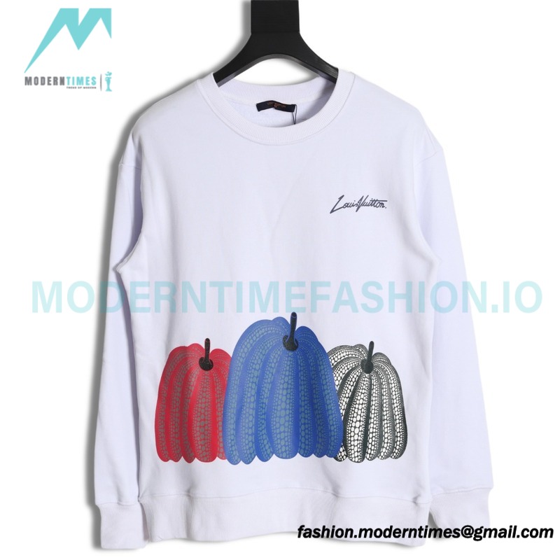 Louis Vuitton - Yayoi Kusama 23ss Pumpkin Print Cotton Crewneck Hoodie