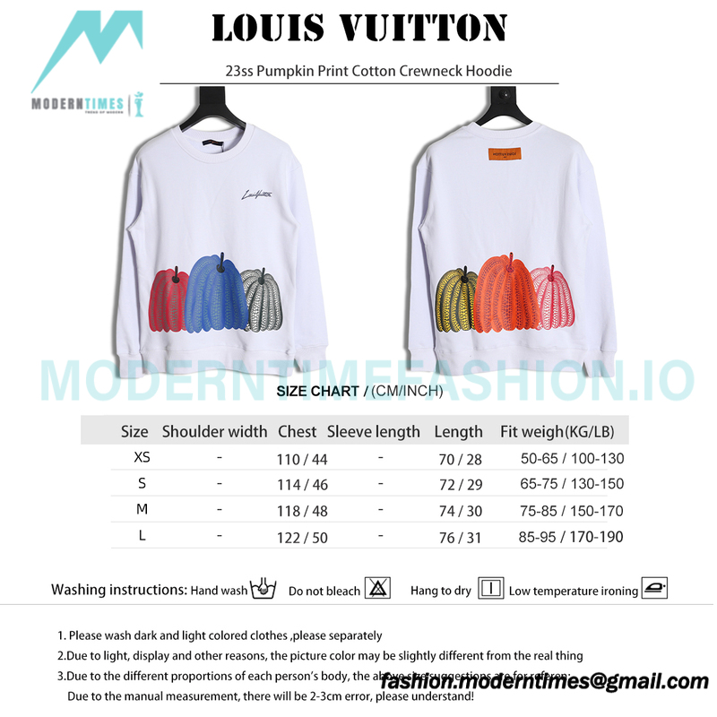 Louis Vuitton - Yayoi Kusama 23ss Pumpkin Print Cotton Crewneck Hoodie